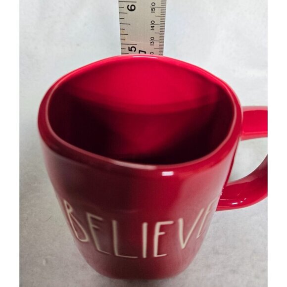 Rae Dunn By Magenta "Believe" Red Ceramic Mug 14oz - Picture 8 of 11